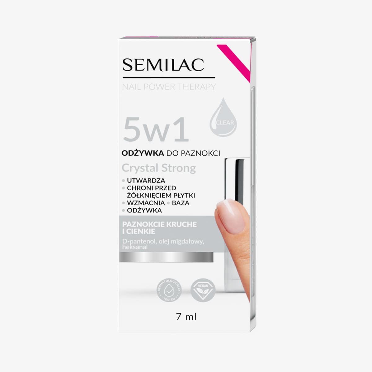 Semilac Nail Power Therapy 5in1 Crystal Strong 7ml