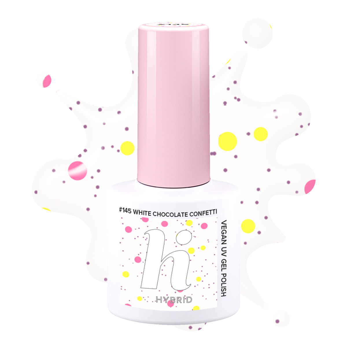 hi hybrid UV Gel Polish 145 White Chocolate Confetti 5 ml