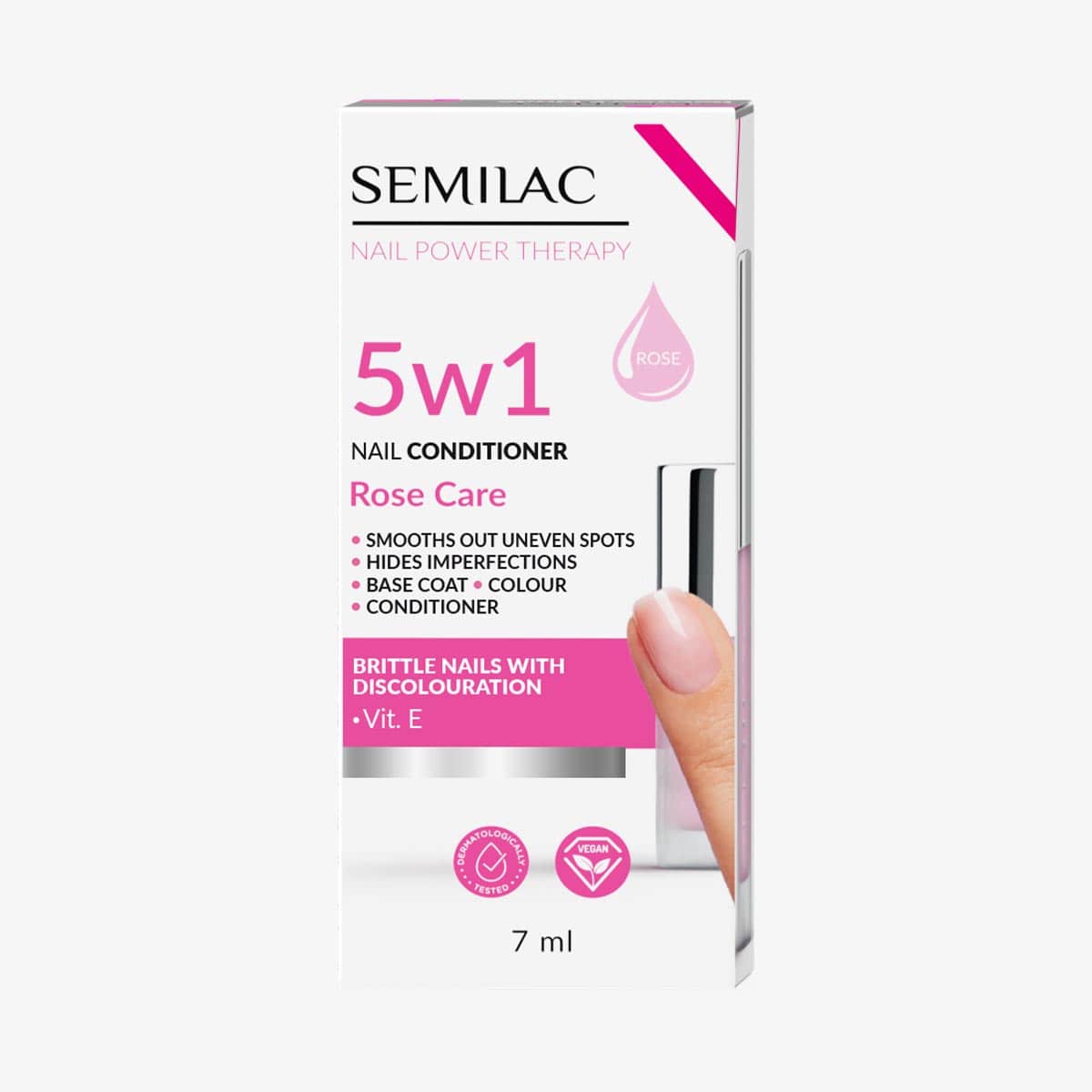 Semilac Nail Power Therapy 5in1 Rose Care 7ml