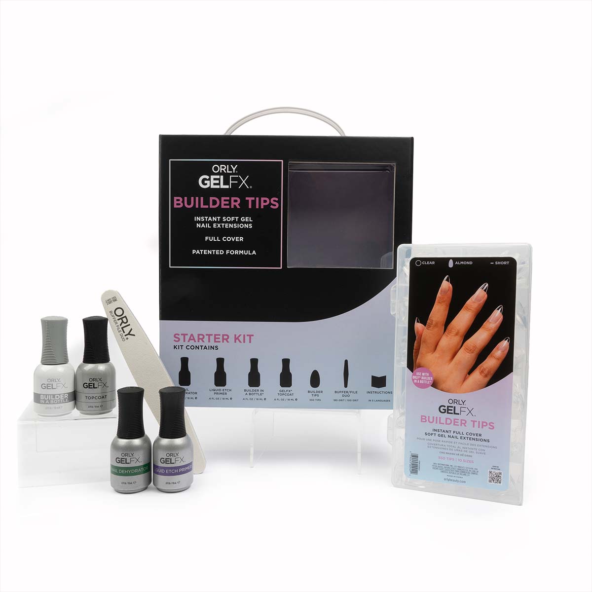 Builder Gel Tips Starter Kit - Short Almond