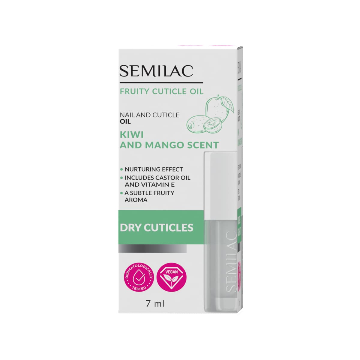 Semilac Fruity Cuticle Oil Kiwi Mango 7ml