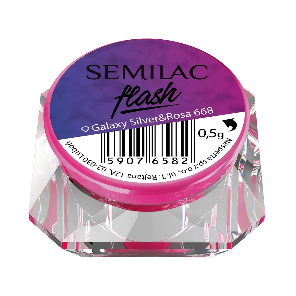 668 Semilac Flash Galaxy Silver&Rosa