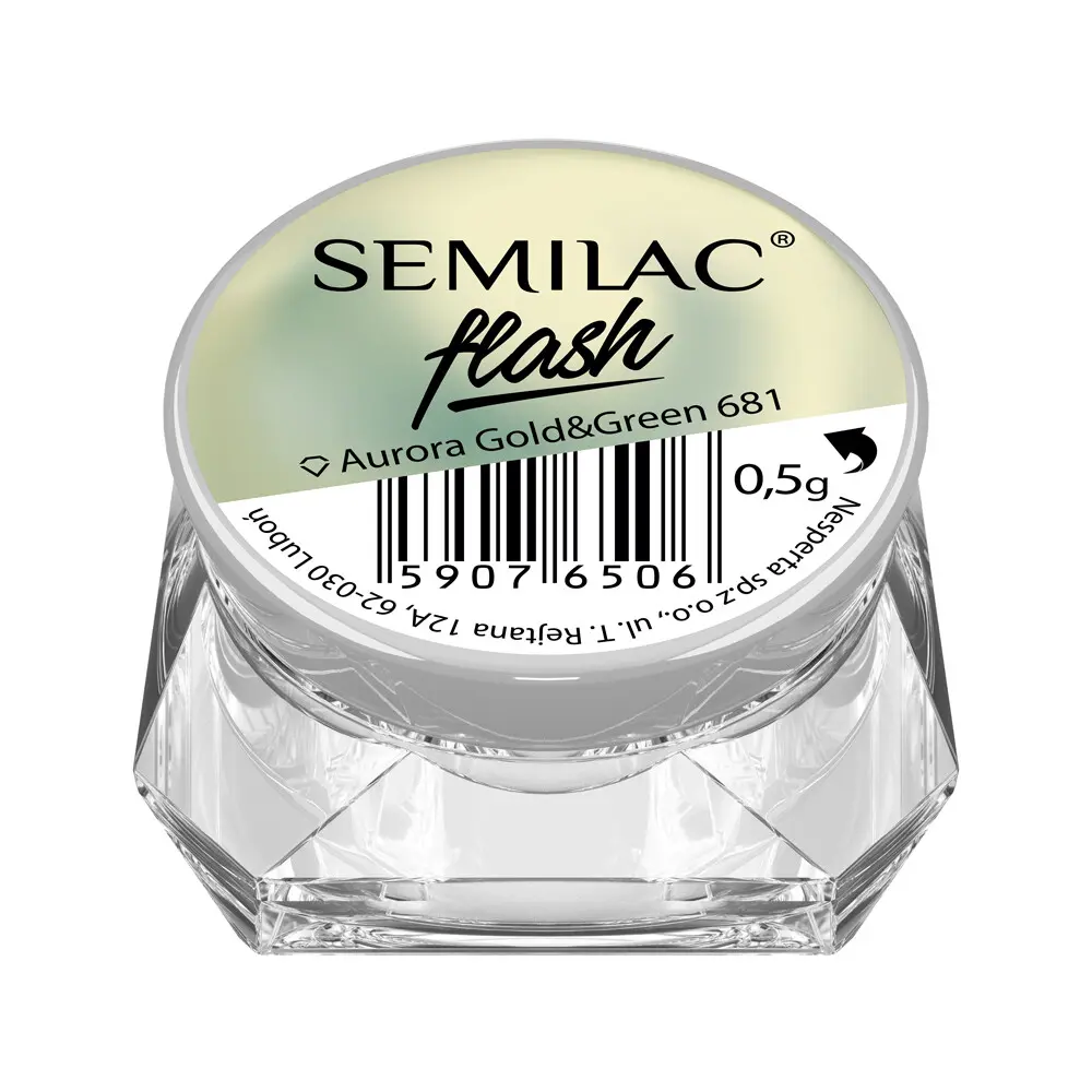 681 Semilac Flash Aurora Gold&Green