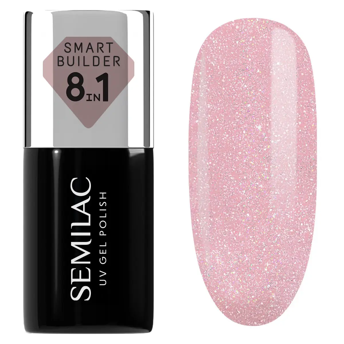 805 Semilac Smart Builder Glitter Dirty Nude Rose 7ml