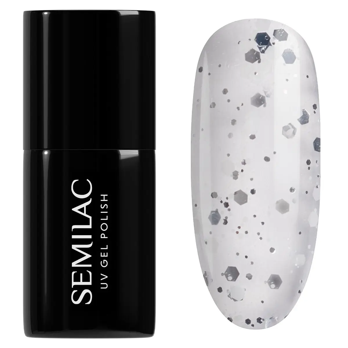 924 Semilac UV Gel Polish Silver & White Drops 7ml