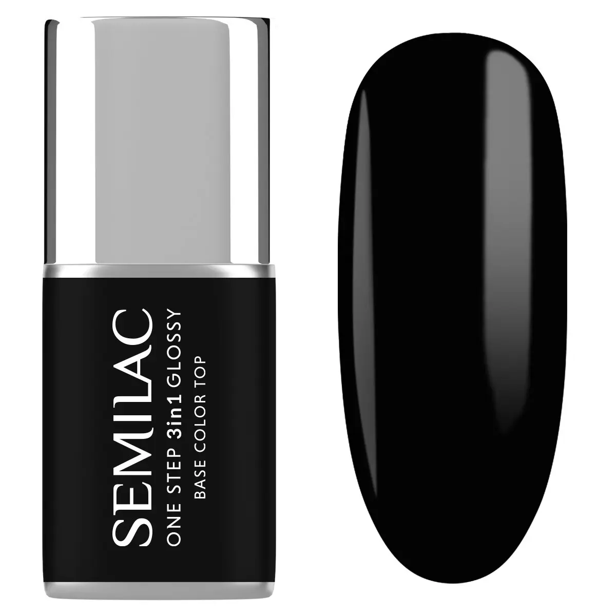 S190 Semilac One Step 3in1 Glossy The Black 7ml
