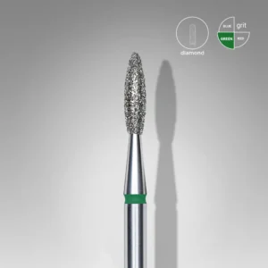Diamond Nail Drill Bit Expert Flame - Green - 2.1 x 8 mm