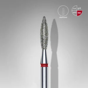 Diamond Nail Drill Bit Expert Pointed Flame - Red - 1.6 x 8 mm