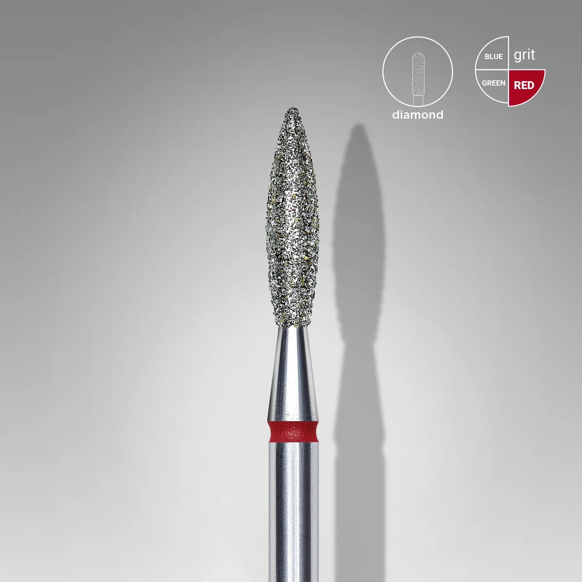 Staleks Diamond Drill Bit Pointed Flame - Red 1,6/8mm