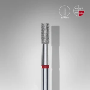 Diamond Nail Drill Bit Expert Cylinder - Red - 2.5 x 6 mm