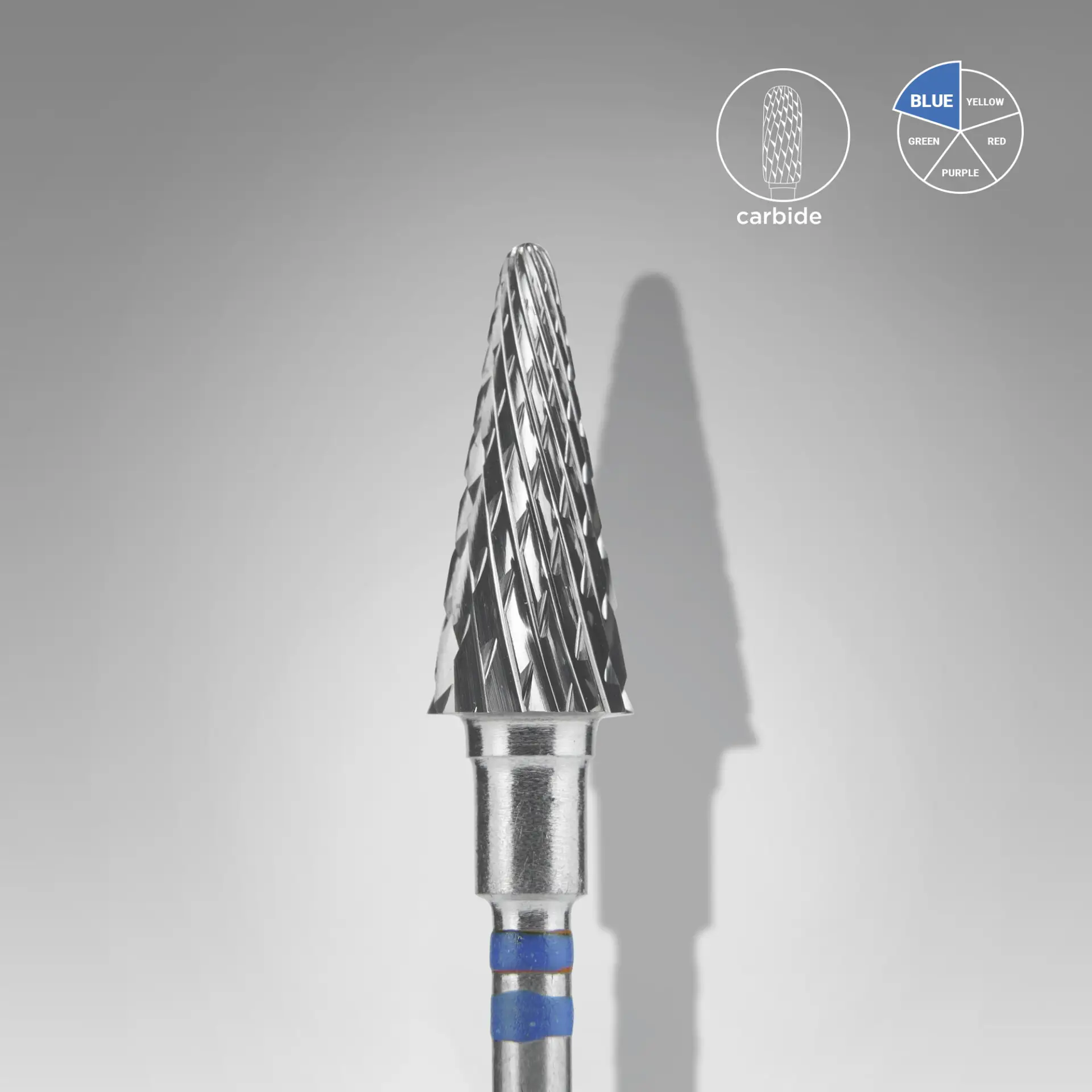 Staleks Carbide Drill Bit Cone - Blue 6/14mm (left-hand)