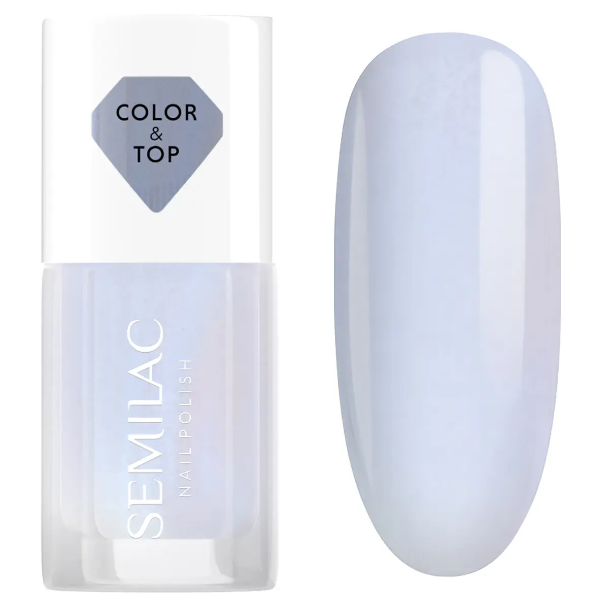Semilac Top 2in1 Blue Holo Glazed Nail Polish 7ml