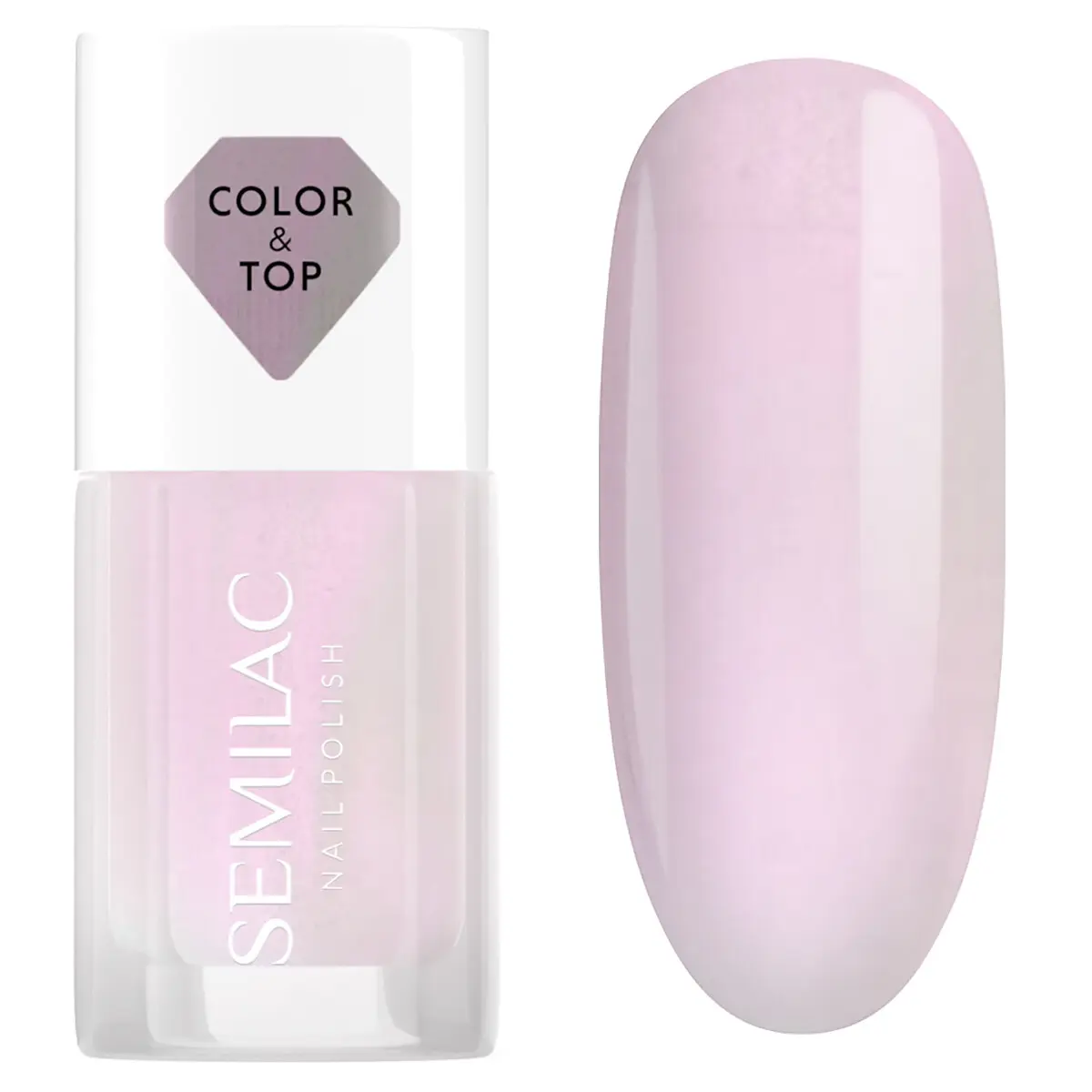 Semilac Top 2in1 Pink Glow Nail Polish 7ml