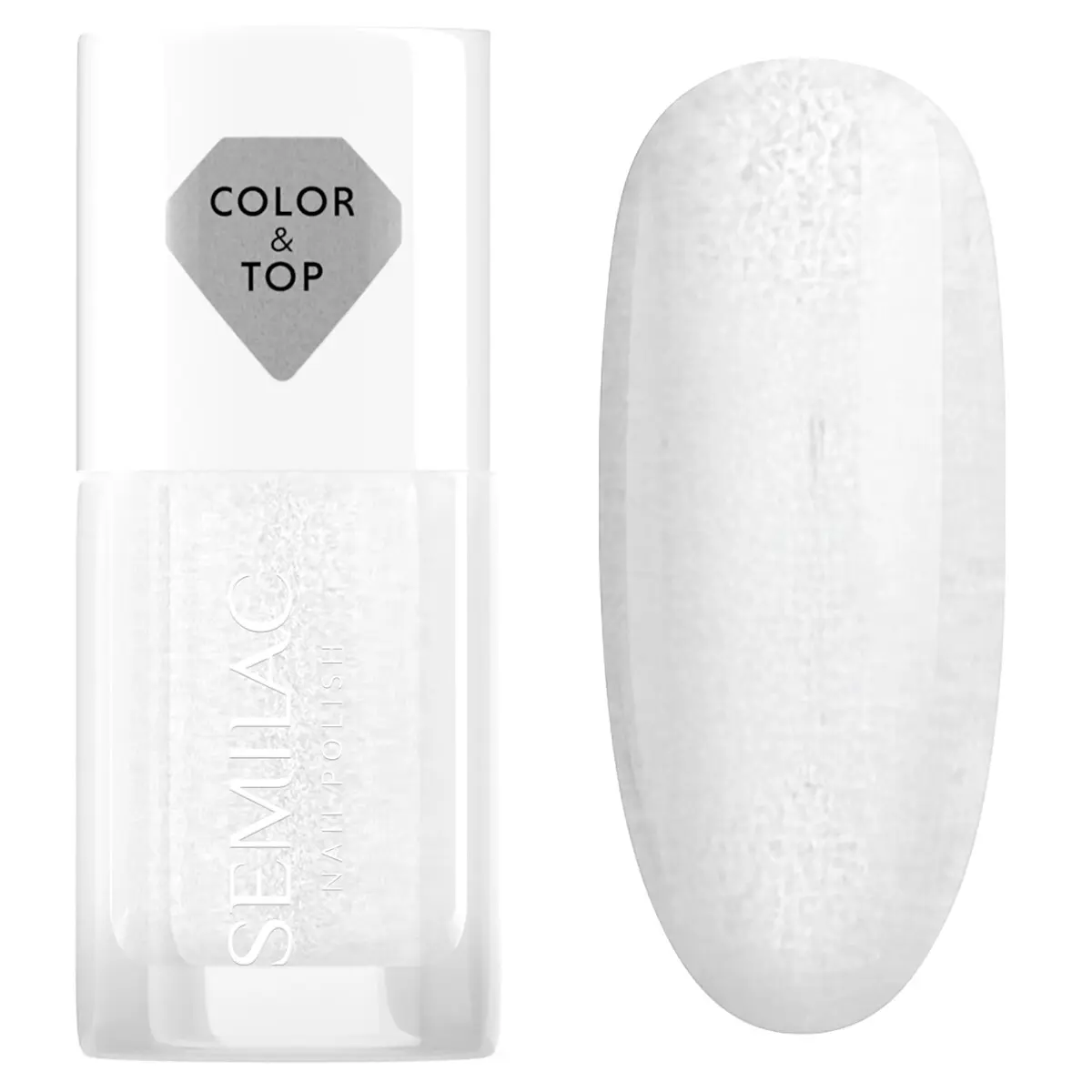 Semilac Top 2in1 Silver Blush Nail Polish 7ml
