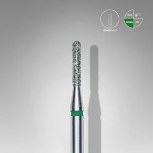 Diamond Nail Drill Bit Expert Rounded Cylinder - Green - 1.4 x 8 mm