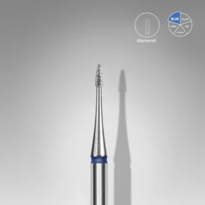 Diamond Nail Drill Bit Expert Pointed Flame Mini - Blue - 1 x 3 mm