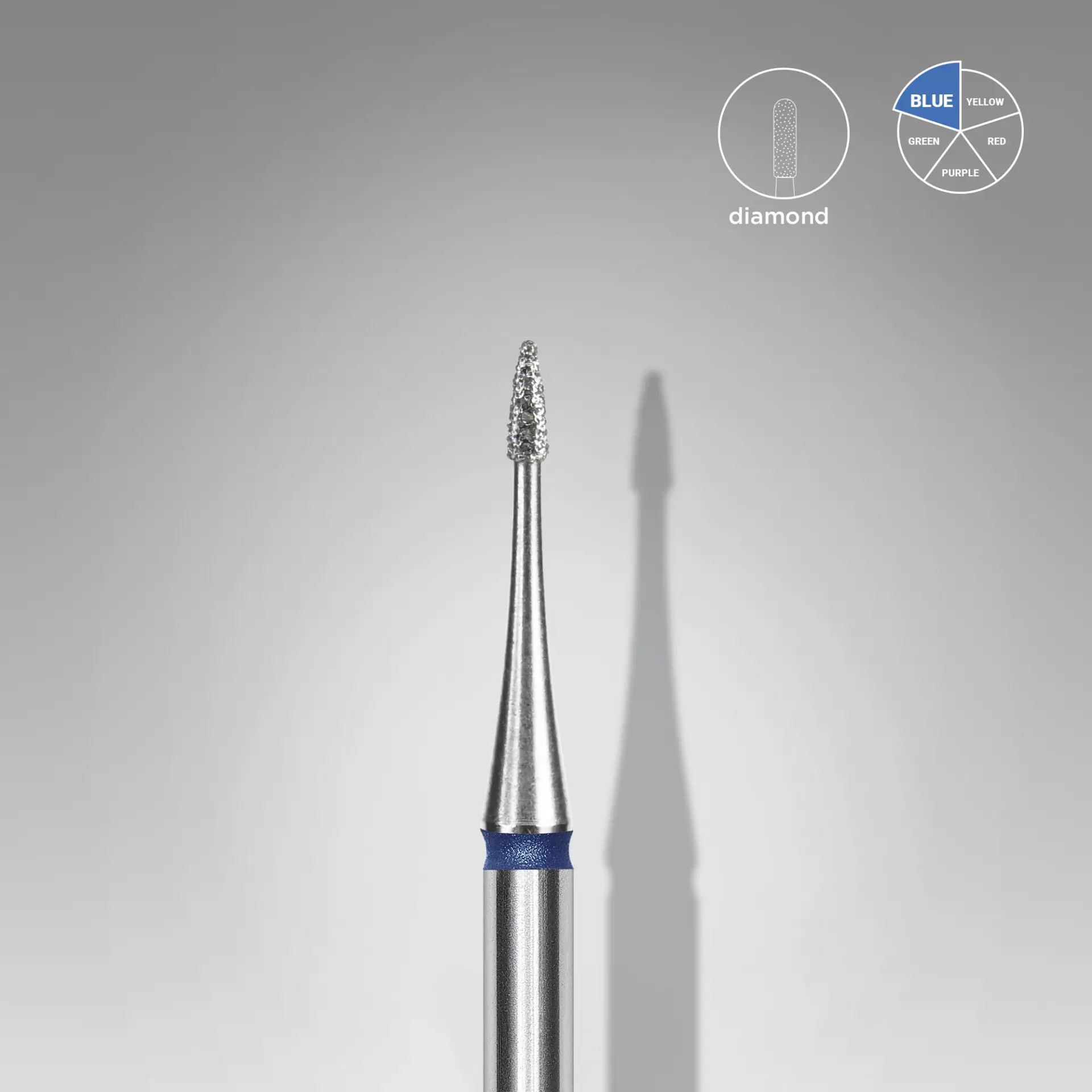 Staleks Pro Diamond Nail Drill Bit Pointed Flame Mini Blue 1 mm / 8 mm