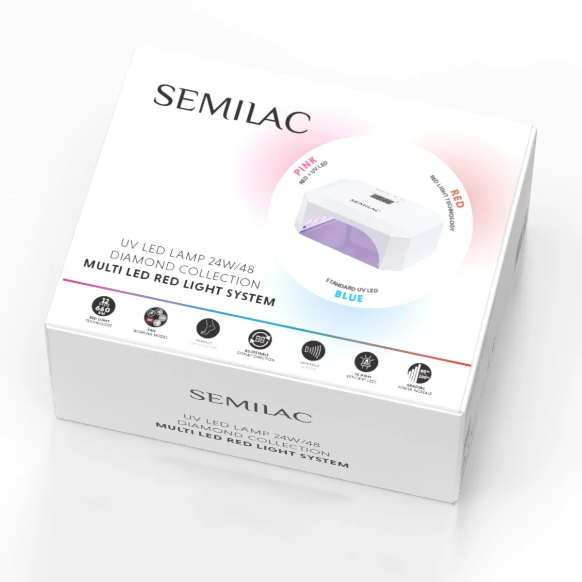 Semilac UV LED Lamp Diamond Collection 24/48 W Multi LED Red Light System