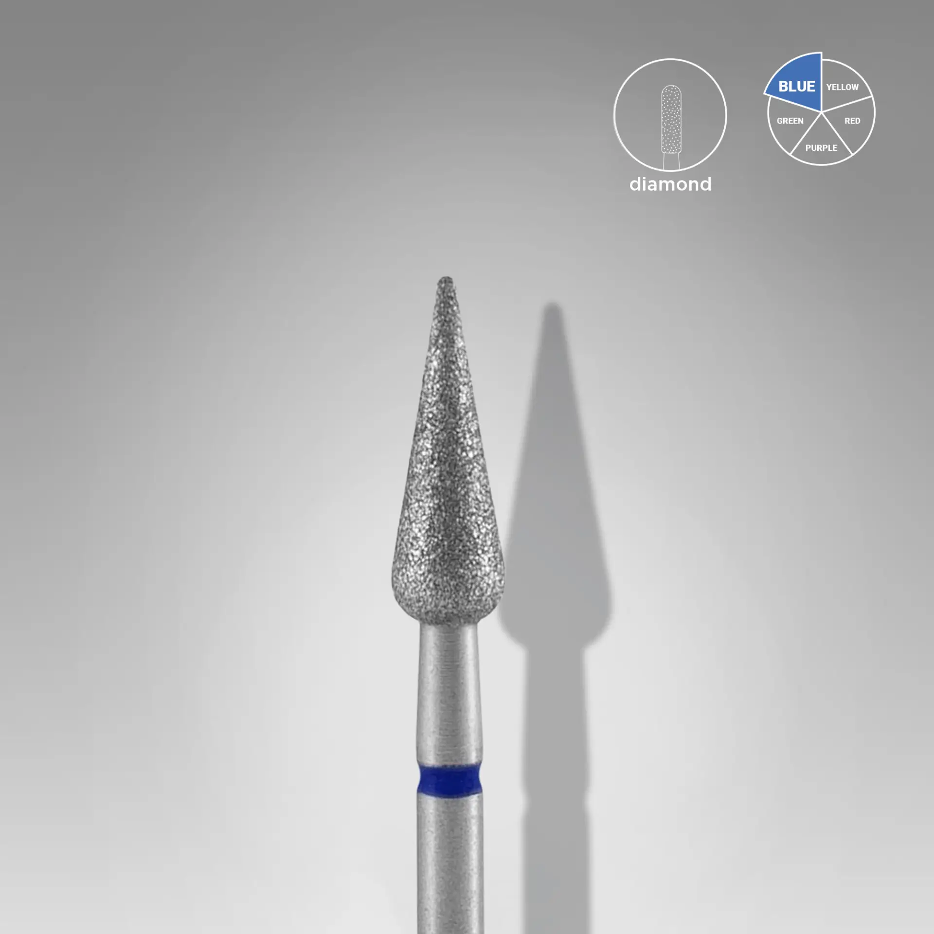 Diamond Nail Drill Bit Expert Pear - Blue x Green - 5 x 12 mm