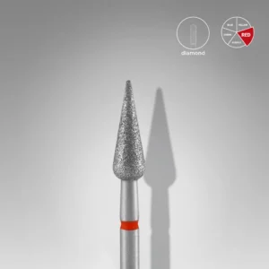 Diamond Nail Drill Bit Expert Pear - Red - 4 x 12 mm