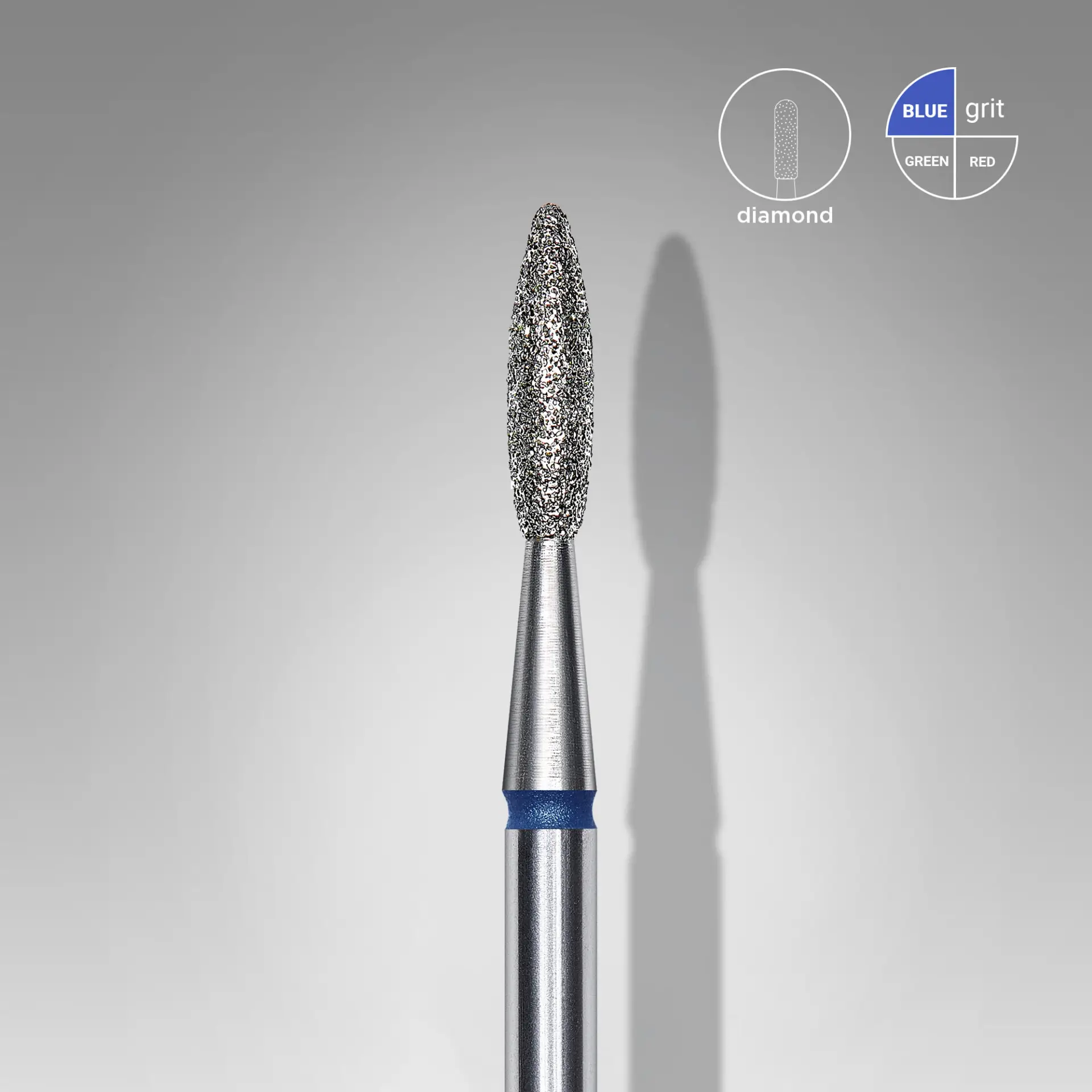 Diamond Nail Drill Bit Expert Flame - Blue - 2.1 x 8 mm