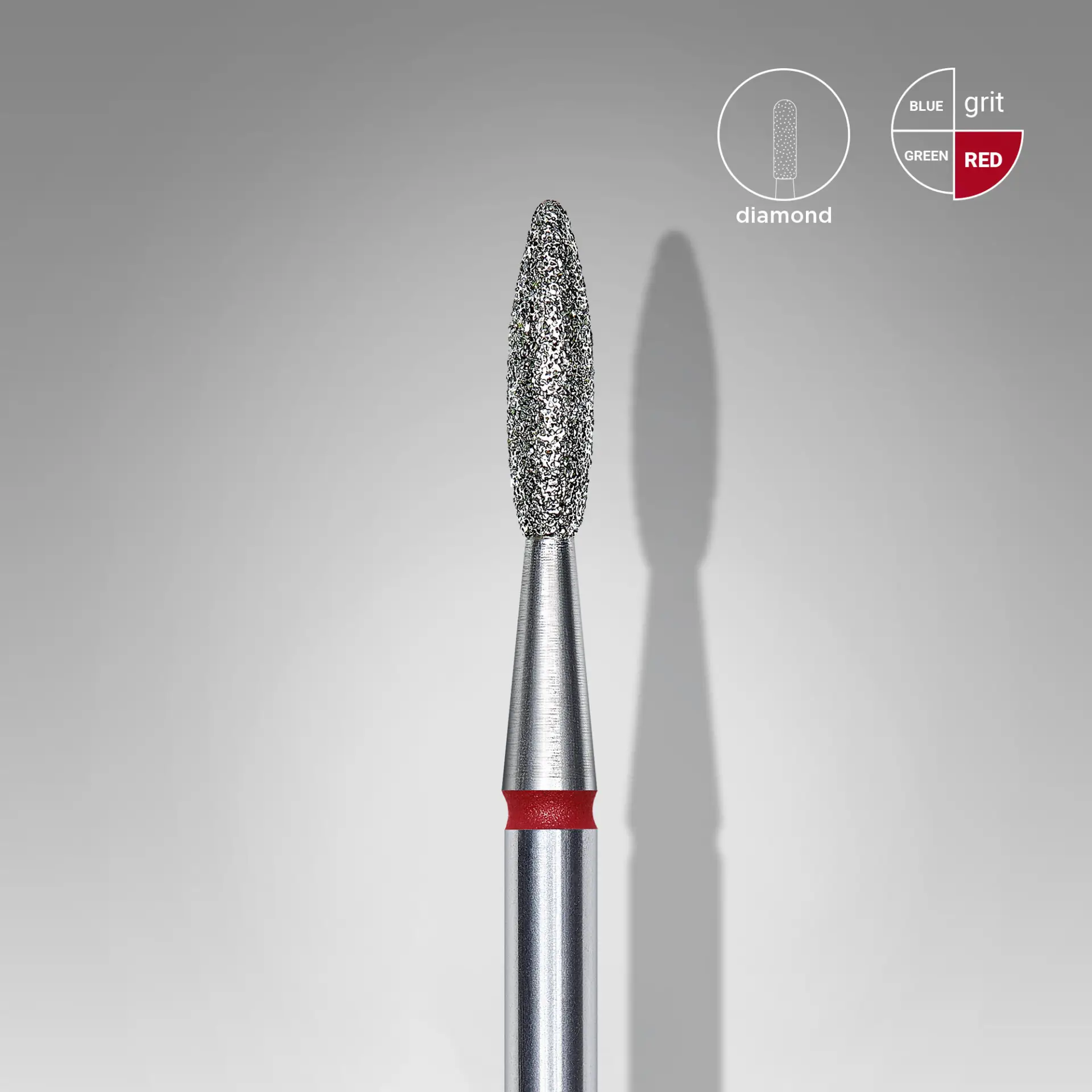 Diamond Nail Drill Bit Expert Flame - Red - 2.1 x 8 mm
