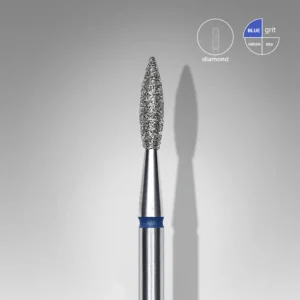 Diamond Nail Drill Bit Expert Pointed Flame - Blue - 2.1 x 8 mm