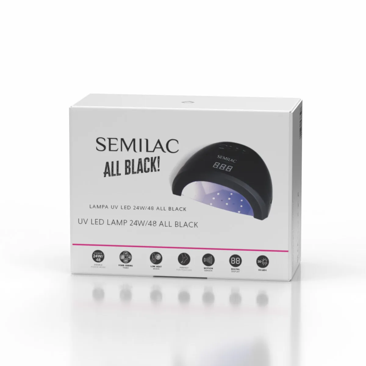 UV LED Lamp All Black 24/48 W